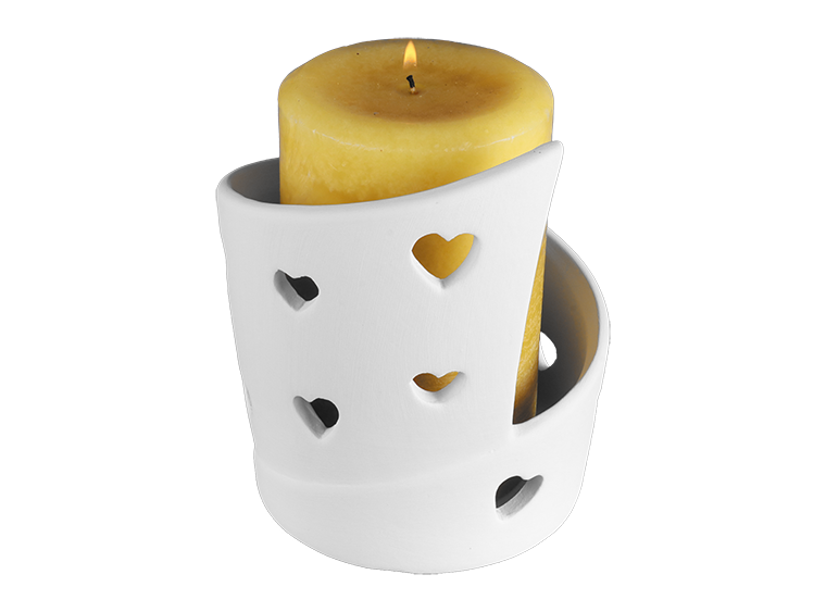 Cutout Heart Candle Wrap