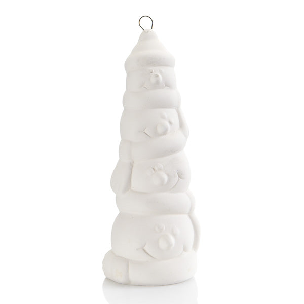 Snow pile Ornament Bulb stacking snowman heads