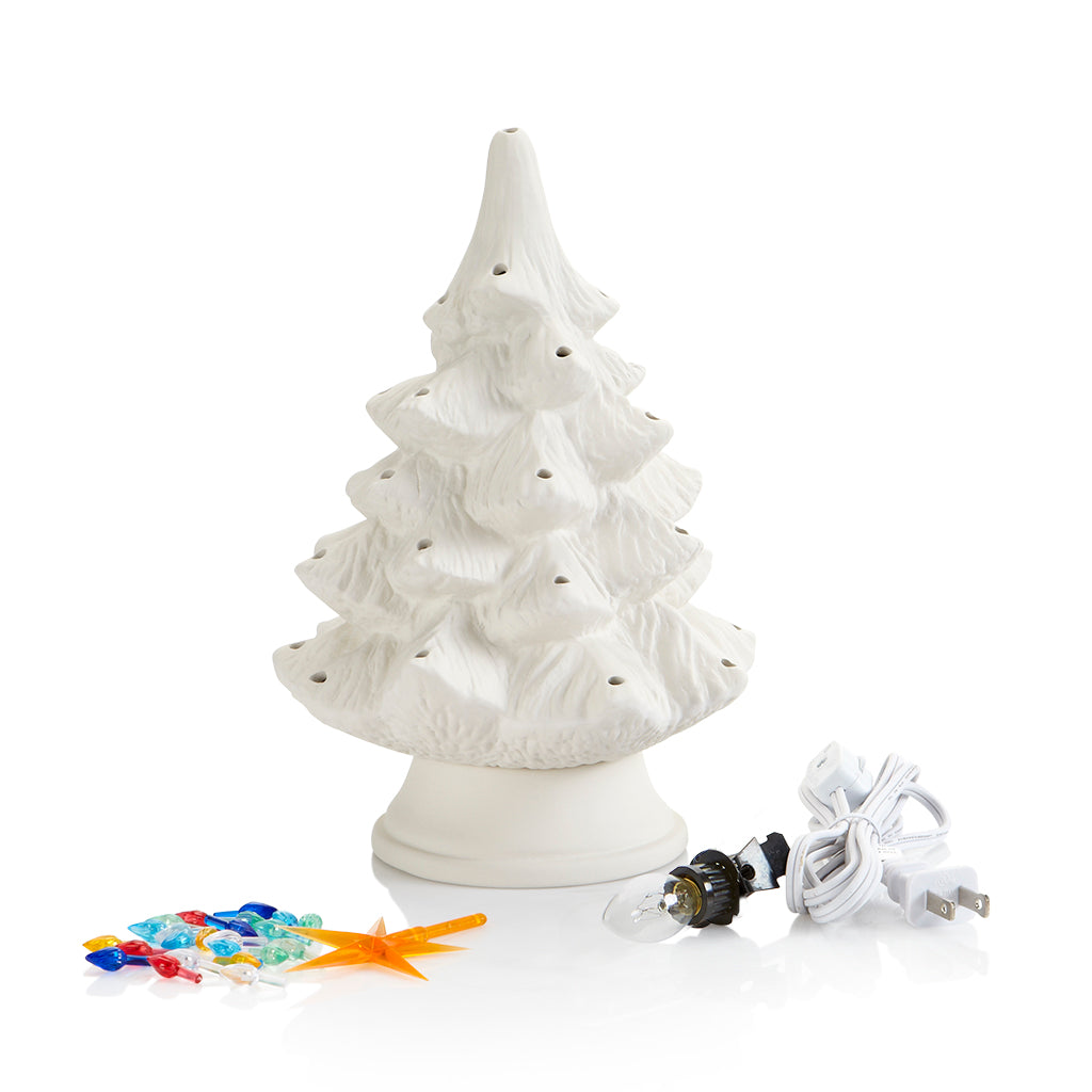 Small Vintage Christmas Tree Light Up and Bulb Kit 9.5”